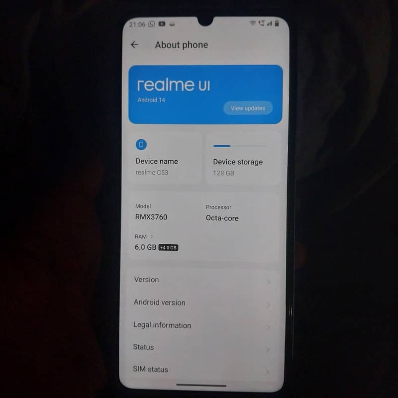 Realme C53 RAM 6+4  128GB 2