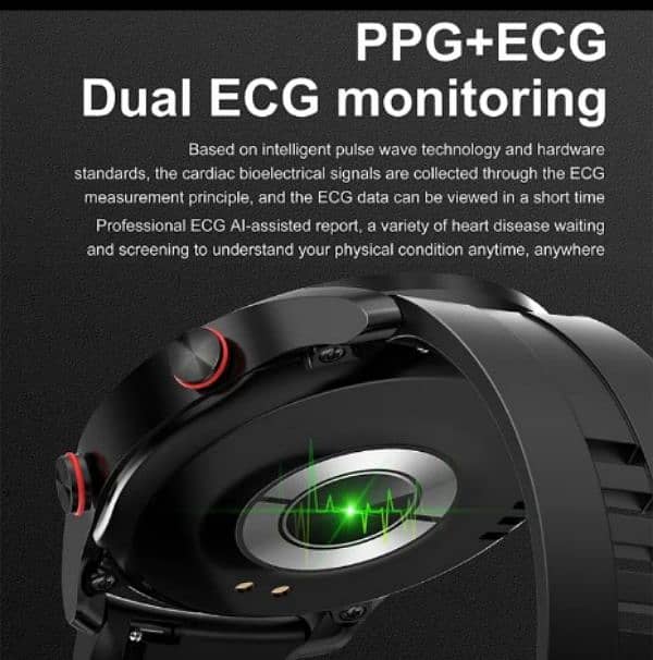 ECG+PPG Bluetooth Call Smart Watch Men Laser Health Blood 2