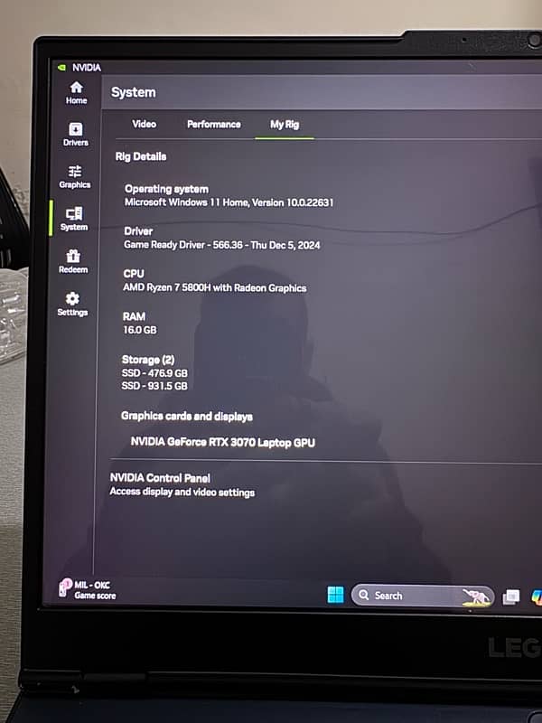 LENOVO LEGION 5 RTX 3070 (Best Condition) 7