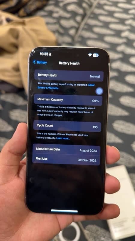 Iphone 15 Pro Max with box cable. 256GB. Blue Titanium. 93% Health. 4