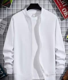 Men's Plain Polyester Collared Jacket - 1 Pc