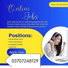 online jobs/full time/part time/simple typing jobs for boys and girls