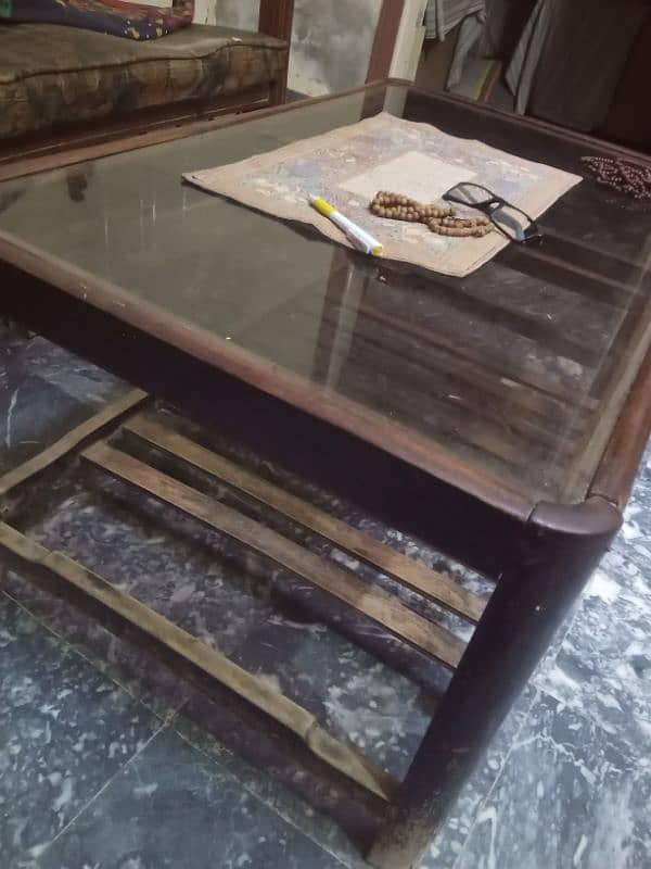 wooden glass table 1