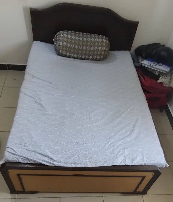 Strong Wooden Single Bed with Mattress and Pillow for Sale 0