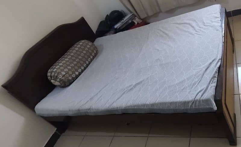 Strong Wooden Single Bed with Mattress and Pillow for Sale 1