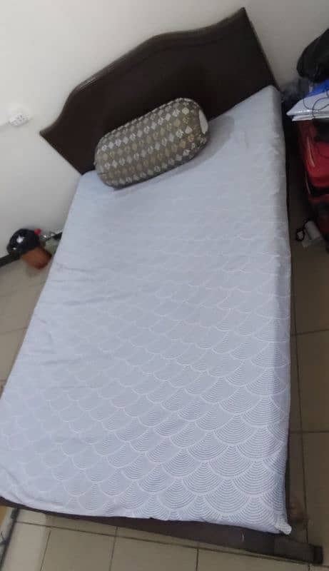 Strong Wooden Single Bed with Mattress and Pillow for Sale 2