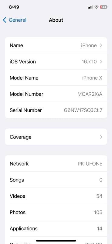 iphone X 256gb pta approved 4