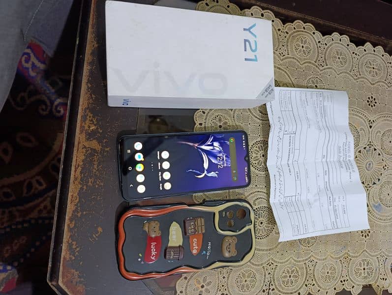 Vivo y21 good condition set and box sale and exchange 1