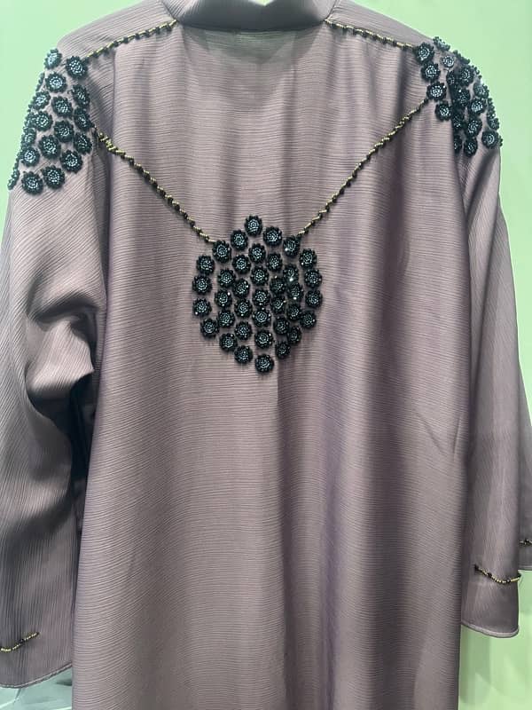 Zoom Fabric Hand Work Abaya 0