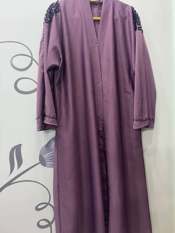 Zoom Fabric Hand Work Abaya 3