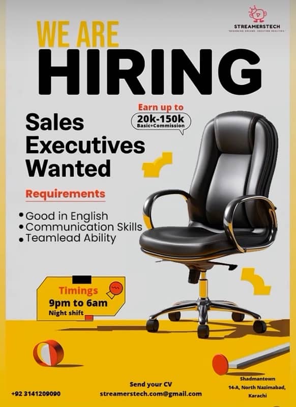 Hiring freshies sales executives 1