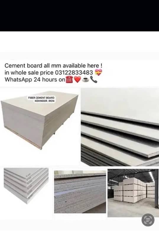 cement board sheets all mm available here in whole sale price 0