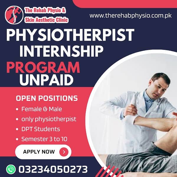 physiotherapy unpaid & paid jobs male & female 0