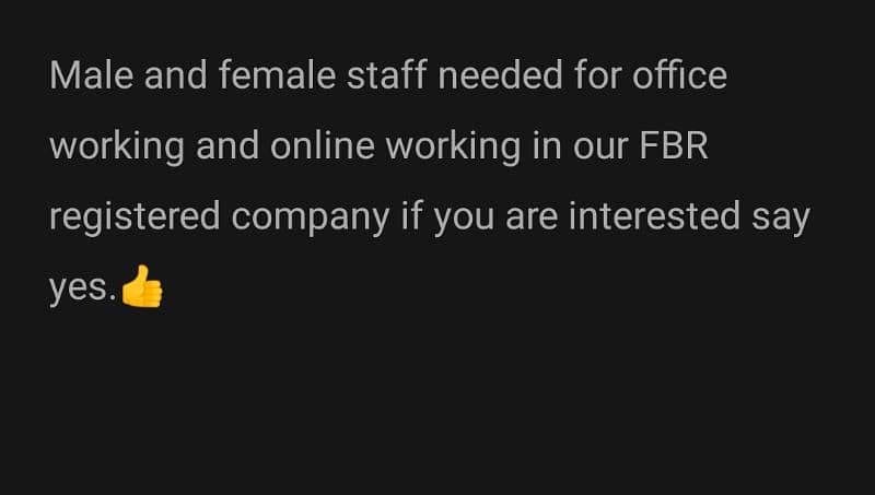 Male and female staff required 0