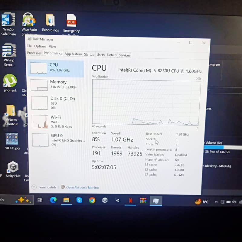 core i5 8th gen (16GB DDR4 256 ssd nvme ) lenovo t480 4