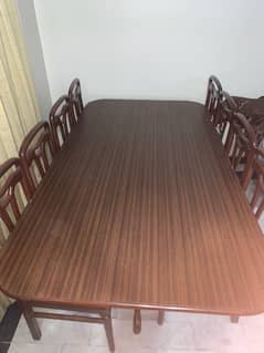 Browinsh Dining table and 7 seater sofas