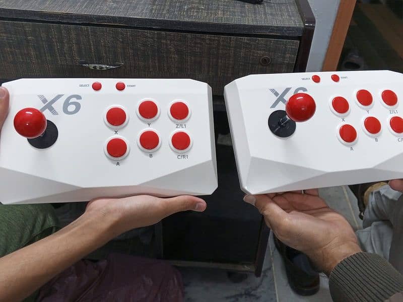 X6 GAME STICK DOUBLE WIRELESS ARCADE JOYSTICKS 13,000+games 4