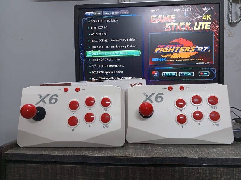 X6 GAME STICK DOUBLE WIRELESS ARCADE JOYSTICKS 13,000+games 9