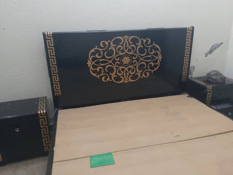 Wooden Bed with Two Side Tables for Sale 1