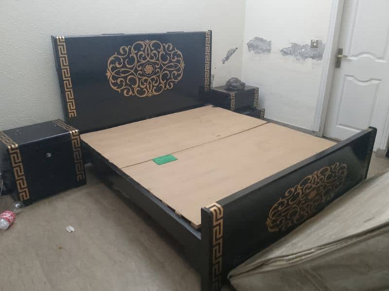 Wooden Bed with Two Side Tables for Sale 4