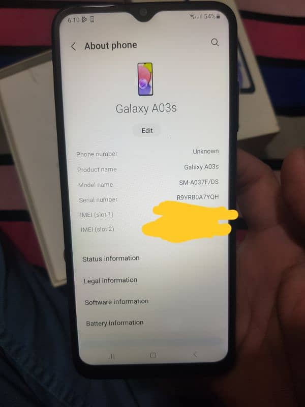 Samsung A03s original phone with box 2