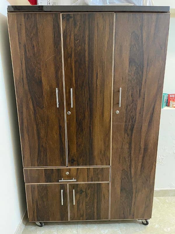 3 door cupboard/almari wooden wardrobe 1