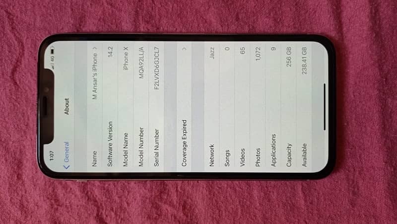 Iphone x 256 gb Non PTA 5