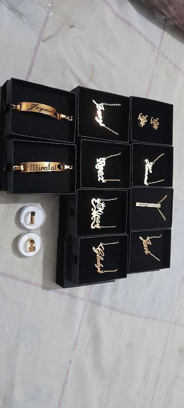 Customize Name locket set rings cufflinks bracelets burj airings. 1