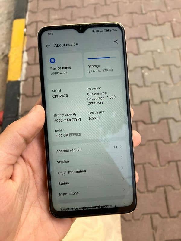 Oppo A77s 8GB 128GB PTA Approved 5