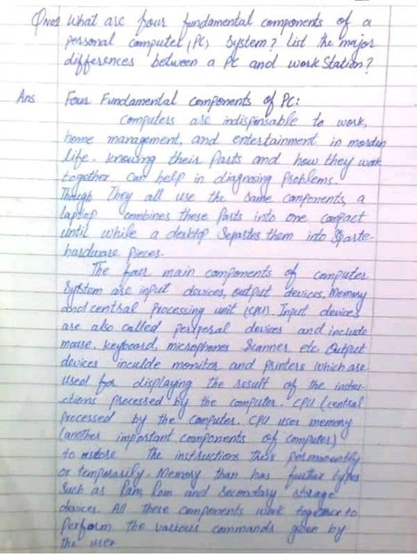 Handwriting Assignment Work 1