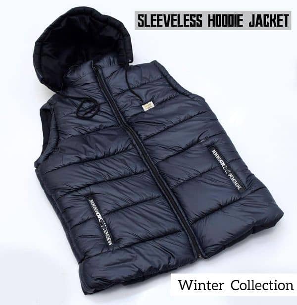 Men's Hoodie Neck Sleeveless Jacket 1 pcs 1