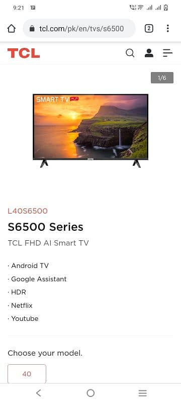 TCL L40S6500 For sale. 40" 0