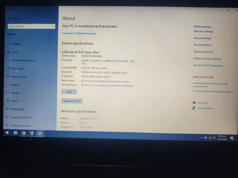 Dell Core i5 3rd gen 8gm ram 128gb SSD 1