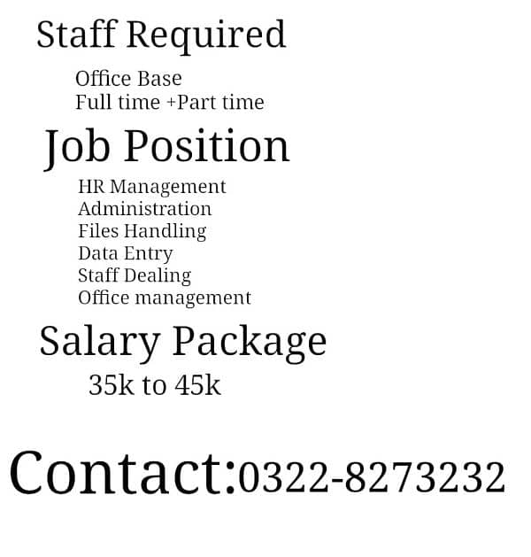 Staff Required for Office Management 0