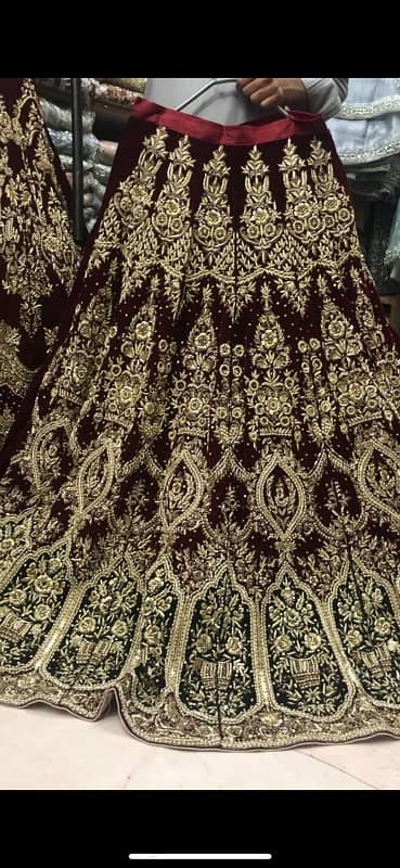 mairoon velvet bridal lehnga wore only once 1