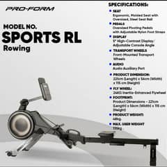 PROFORM ROWING MACHINE SPORTS RL FITNESS MACHINE & Gym Equipment