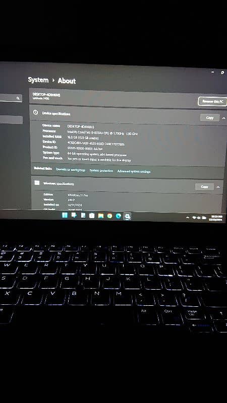 Dell E 7490 i5 8th generation 16 gb / 256gb Nvme 1