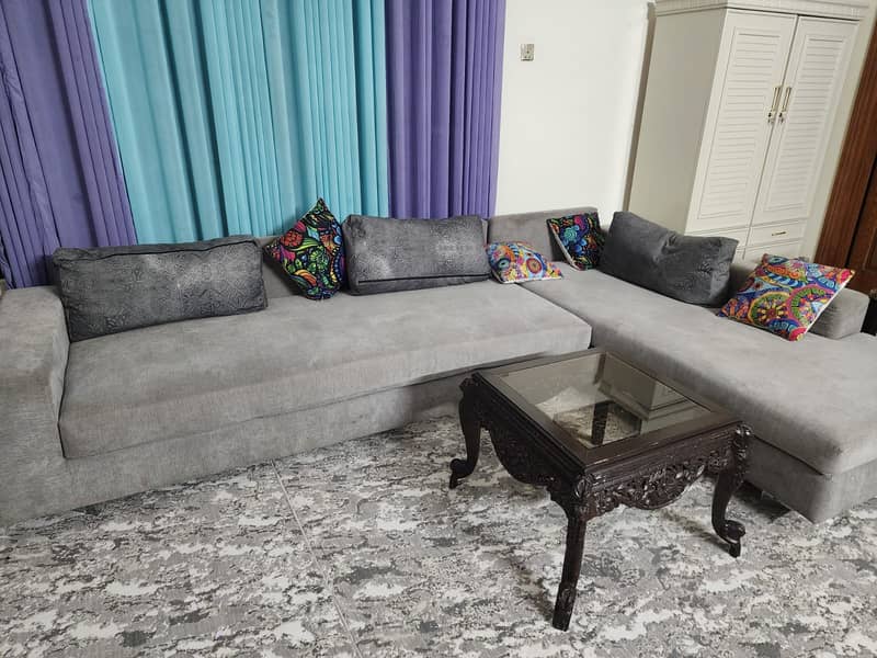 L shape sofa set / Corner sofa / Velvet sofa / L Shape sofa for sale 0