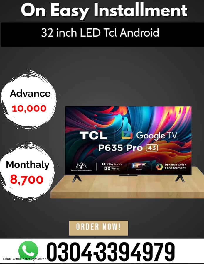 LCD 43 inc LED TcL Android on Easy Installment 0