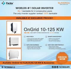 Sungrow on grid inverter 10kw/125kw available