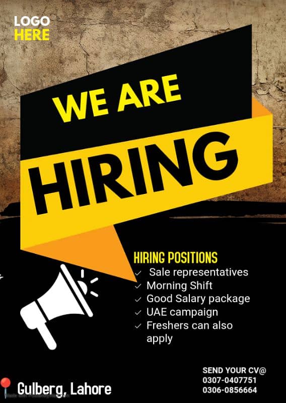 We are Hiring Sale Representatives 0