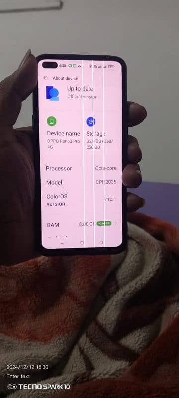 oppo Reno 3pro 4g just 3 line hy baqi all ok hy only mobile xchng b ho 1