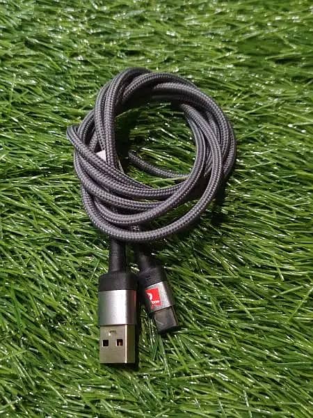 X-KOD USB To Type-C Fast Charging Cable Pouch Packing 1M Grey Braided 2