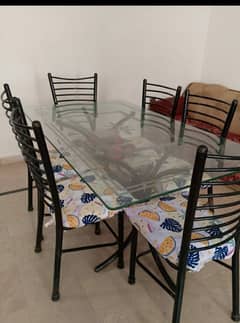 Dining table with 6 iron chairs 03332126610