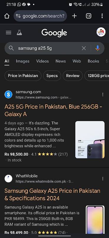 Samsung A25 5G 256GB Just 1 week used 2