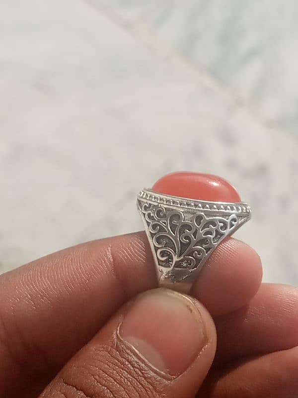 yamni yaqoot ring in chandi for sale 1