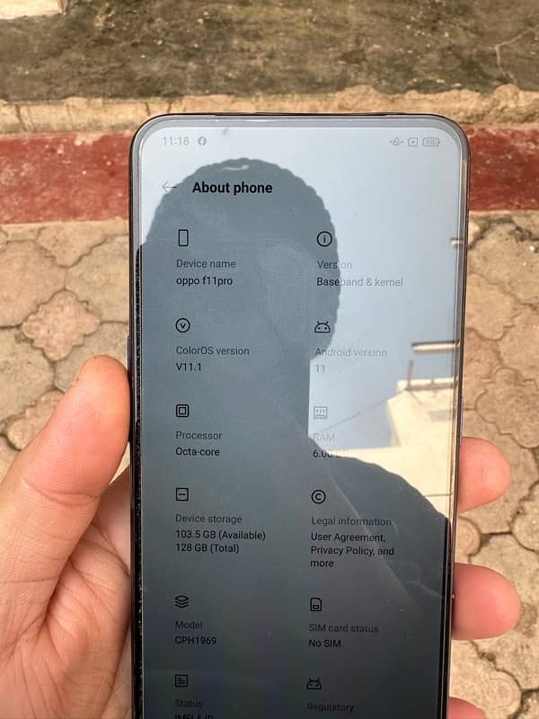 Oppo f11 pro 6 128gb pta approved  box and charger available 0