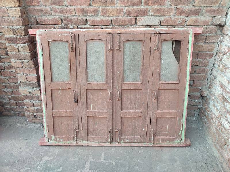 Wood Window with Iron Grill  5 x 4 ft 2