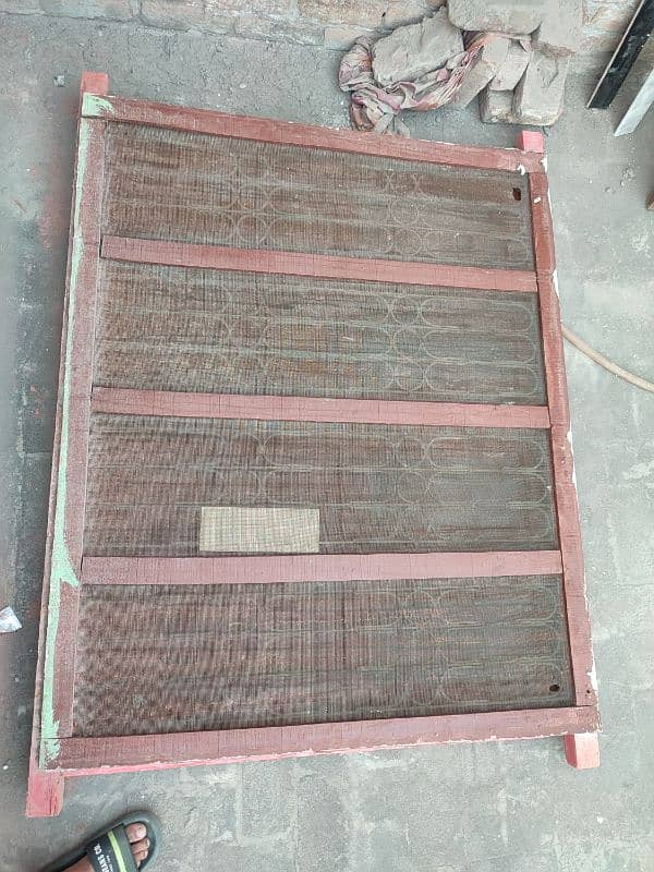 Wood Window with Iron Grill  5 x 4 ft 3