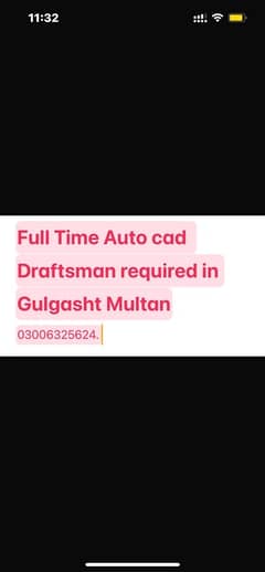 AutoCad Draftsman required